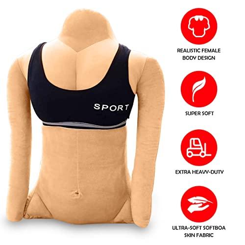 OFFICE LOGIX SHOP OFFICE LOGIX SHOP Girlfriend Body Pillow - Full Body Cuddle Buddy Arm Pillows for Boyfriend - Thick, Soft, Snuggle Bed Pillow - Original Funny Plush Distance Love Cuddling Pillow for Man