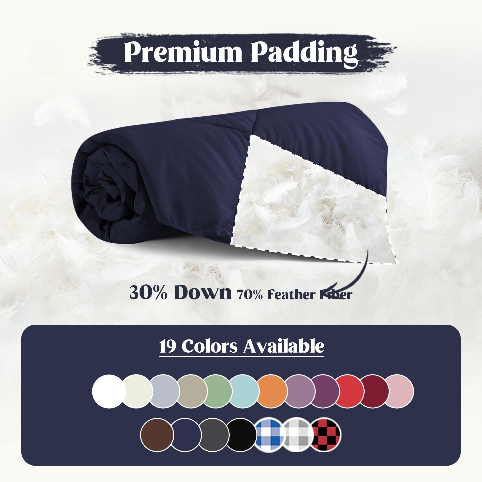 puredown puredown Soft Feather Down Throw Blanket Lightweight Packable Couch Throw for Indoor and Outdoor Use, 50\"X70\", Navy