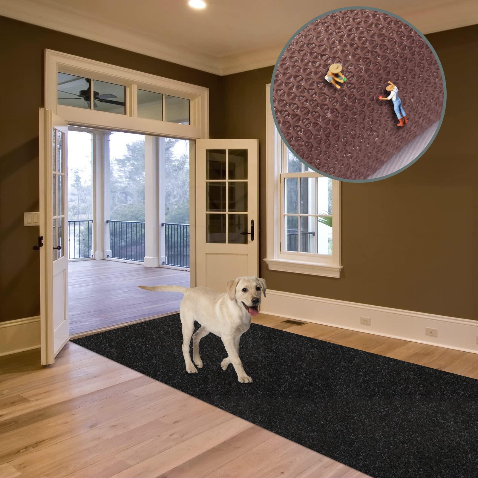 ZGR HOME&GARDEN Custom Size Runner Rug 4 ft x 12 ft, ZGR 2-82ft Carpet Runners Hallway Entryway Kitchen Garage Laundry Room Area Rugs with Non-Slip Rubber Backing, Black