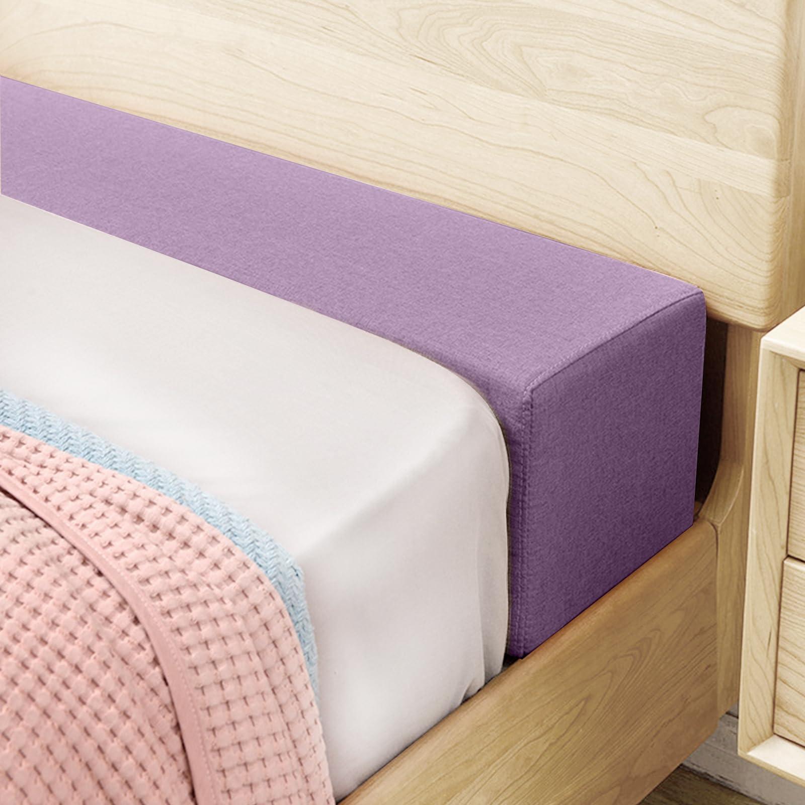WUIOYNF Bed Gap Filler, Mattress Extender for Full/Twin/Queen/Cal King/King Bed, Headboard Pillow Between Headboard and Mattress or Wall, High-Density Sponge with Removable Cover(Light Purple76*4*8in)