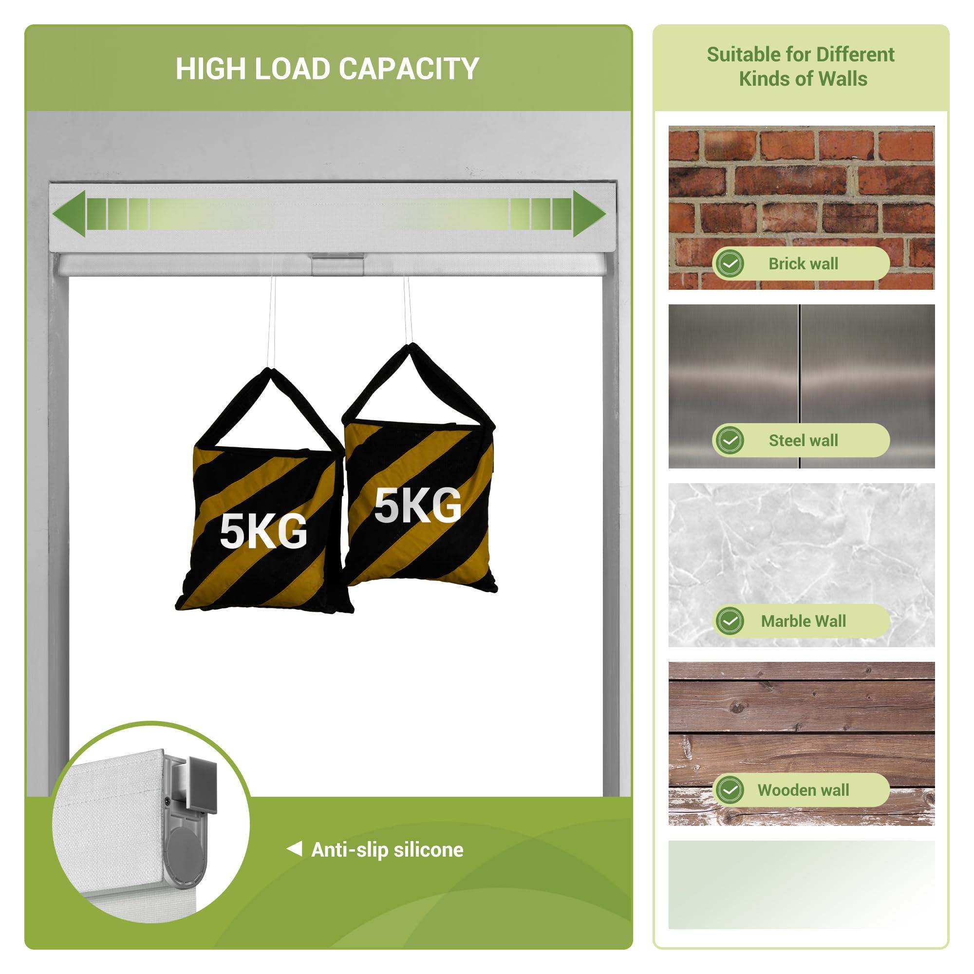 MoDanCeQ MoDanCeQ No Drill No Tools Blackout Roller Shades for Windows, Cordless Blinds with Linen Fabric-Matched, Custom Roller Blinds for Home Office Door, White, 42.5" W x 72" H