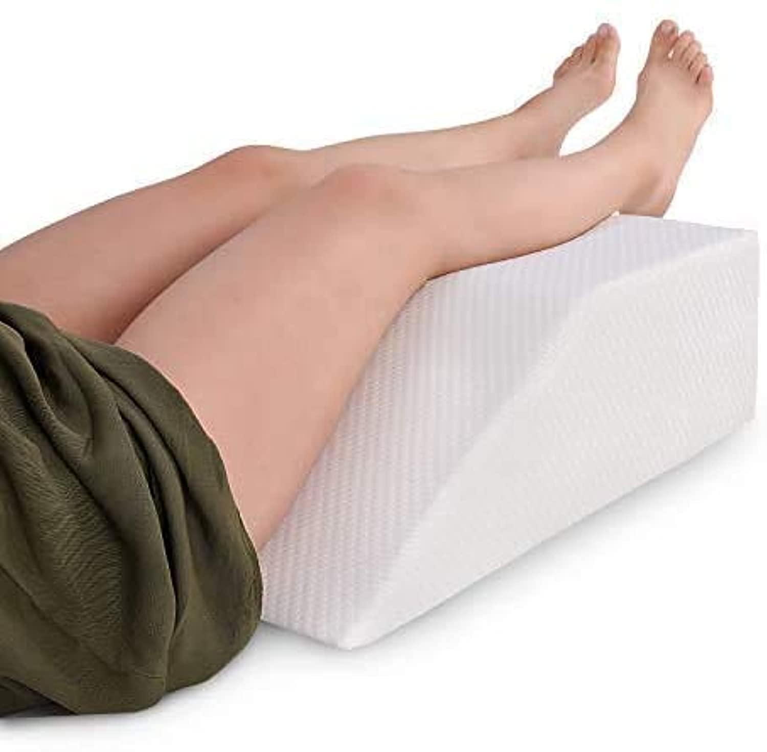 Abco Tech Abco Tech 8in Leg Elevation Pillow with Memory Foam Top - Elevating Leg Rest to Reduce Swelling, Back, Hip, and Knee Pain - Leg Support Pillow to Elevate Feet while Sleeping, Reading - Washable Cover