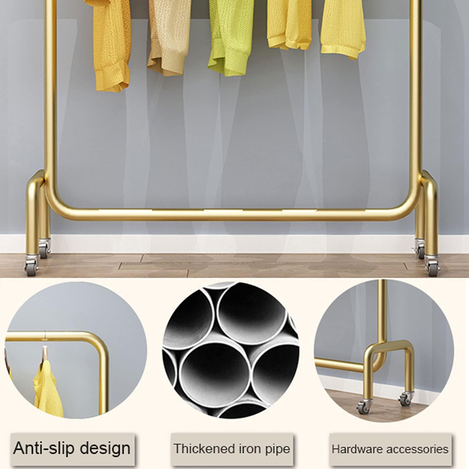 LIFOND LIFOND Clothes Rail Garment Rack Clothes Rail on Wheels,Freestand Heavy Duty Metal Clothes Rack,Easy to Assemble for Clothing Storage Display Stand Clothes Rod for Bedroom Decor 100cm