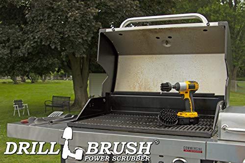 Drill Brush Power Scrubber by Useful Products Electric Spin Scrubber Cleaning Brush for Drill Set - Household Cleaning Supplies for Smokers and Grill - Griddle Cleaning Kit - Stainless Steel Scrubber for Drill Attachment - Spinning Cleaning Brush