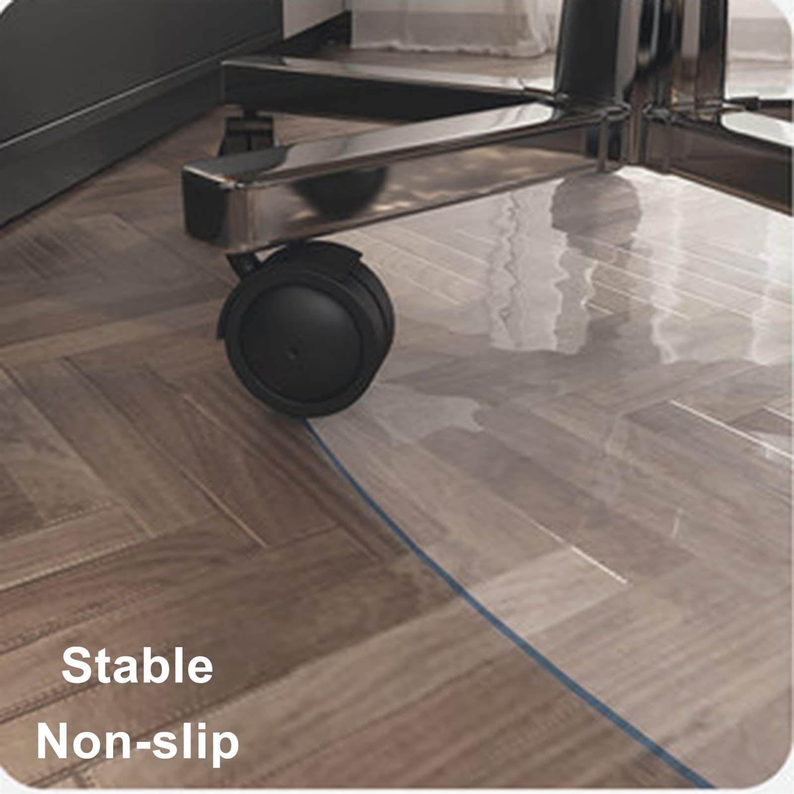 KIZMIQ Floor Protector PVC Transparent Crystal Soft Glass Circular Hard Flooring Protector - PVC Transparent Frosted Round Table Table Mat, 1.5 2 2.5 3 3.5 4 4.5 5 5.5 6 ft Waterproof Anti-hot Rug Runners (