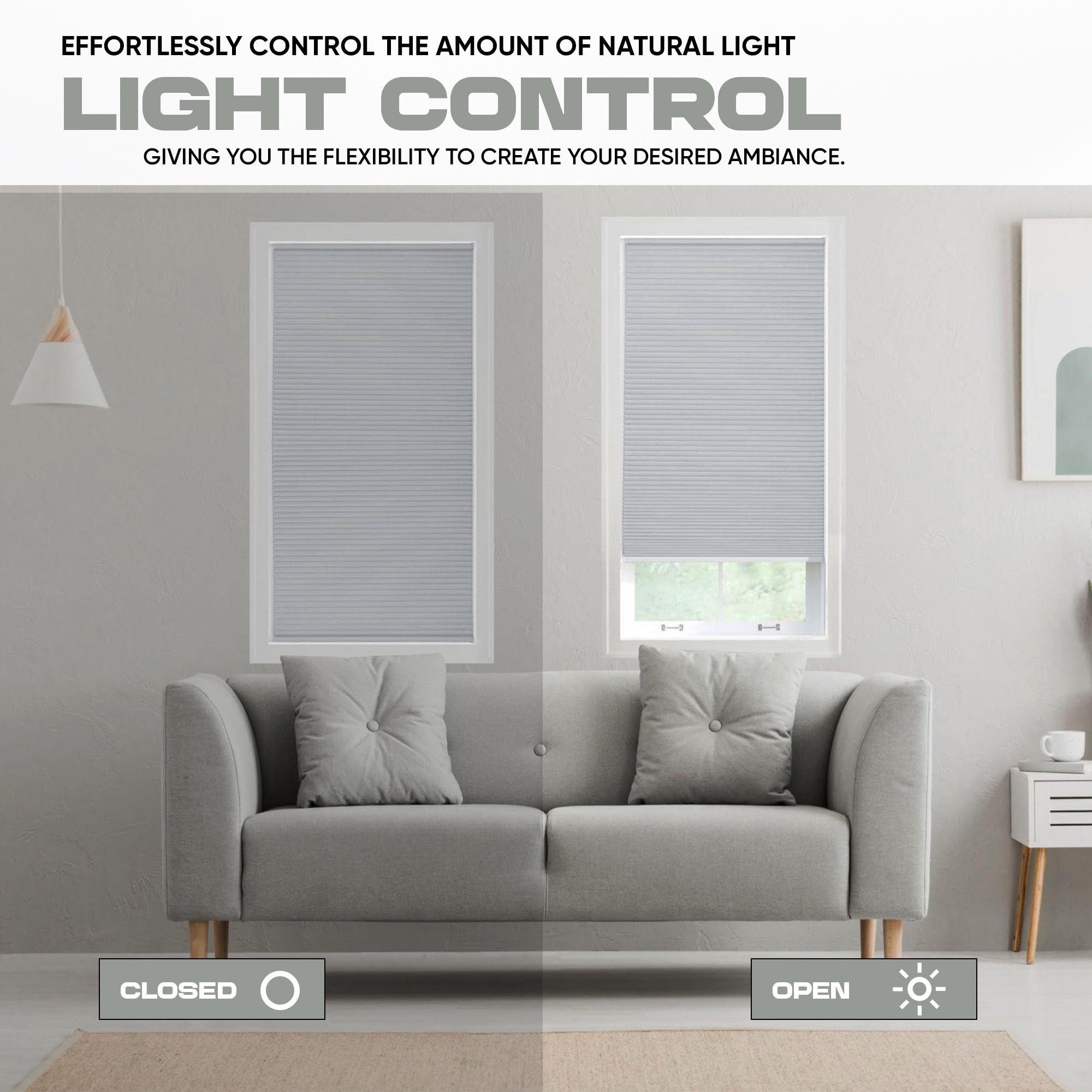 Blinds Emporium Of GA Customize Your Size - Blinds Emporium Premium White Light Filtering or Blackout Honeycomb Cellular Shade 48" in Long - 64 5/8" Wide Thousands of Sizes - Cordless