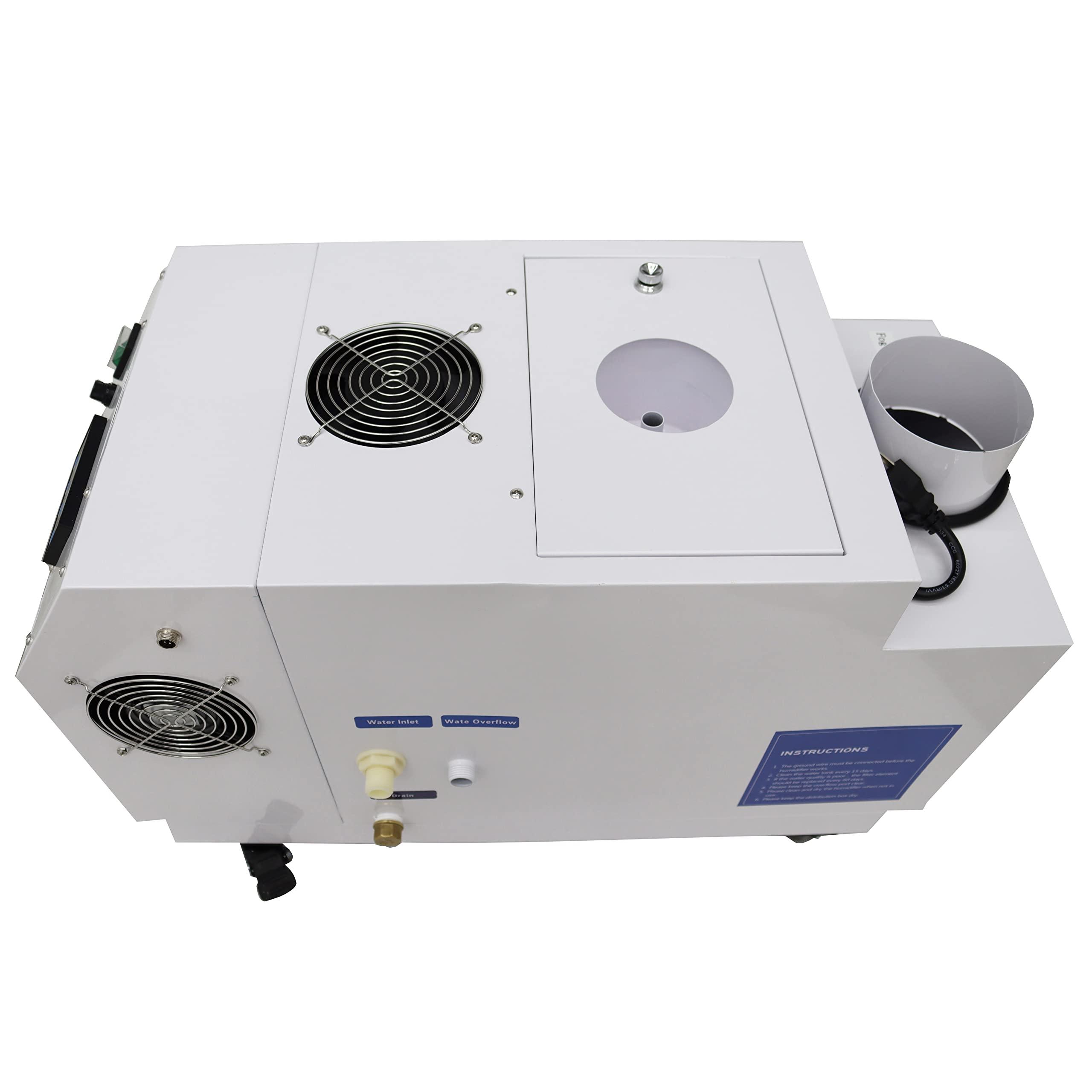 TECHTONGDA TECHTONGDA Commercial Ultrasonic Humidifier 6KG/h Portable Cool Mist Maker for Large Room Greenhouse Facility Warehouse Up to 400-1000 Square Feet with Water Barrel Hole