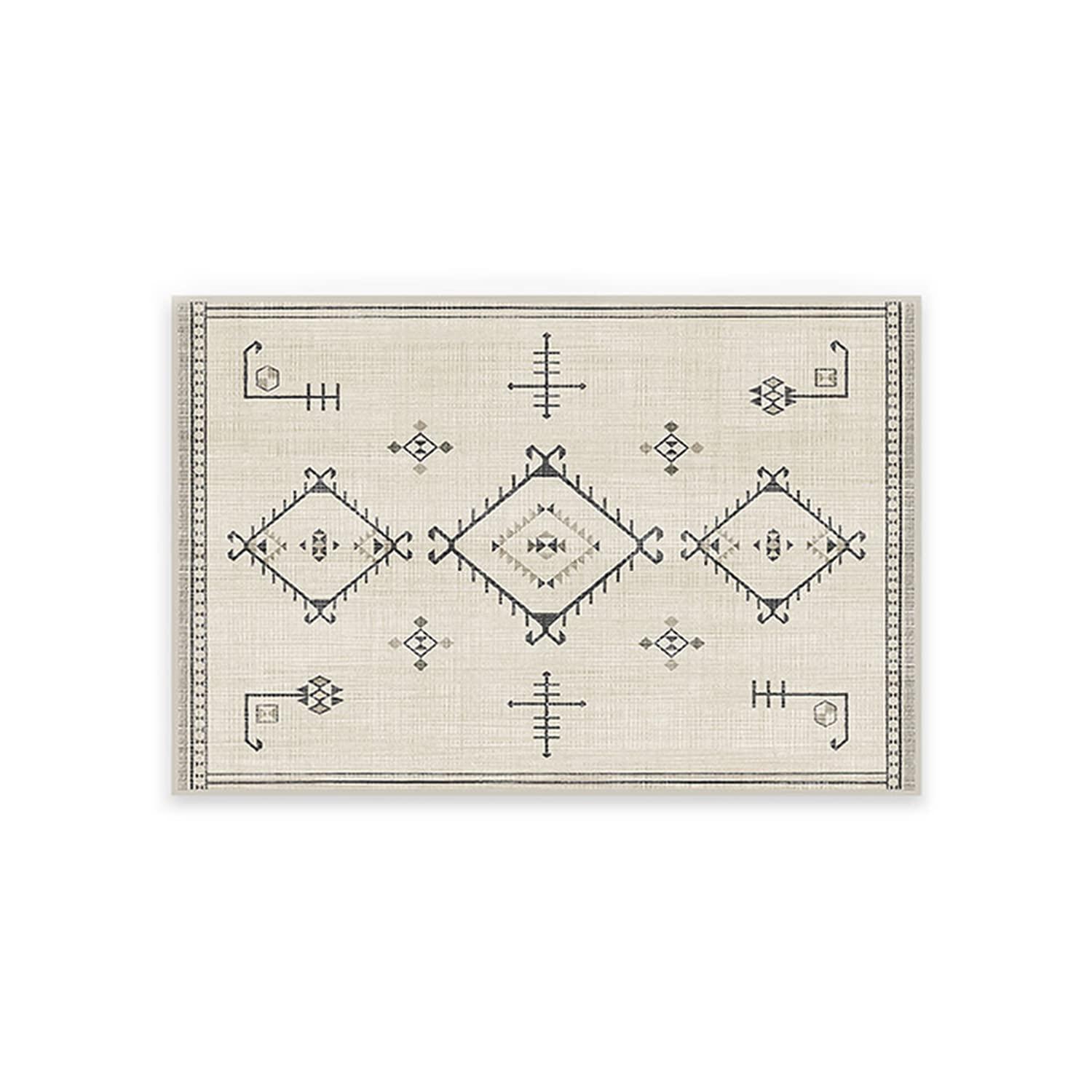 RUGGABLE Ruggable Washable 2x3 Area Rug, Damali Black & White, Premium Rugs for Living Room, Bedroom, Kitchen, Office, Classroom with Gripper Non Slip Pad