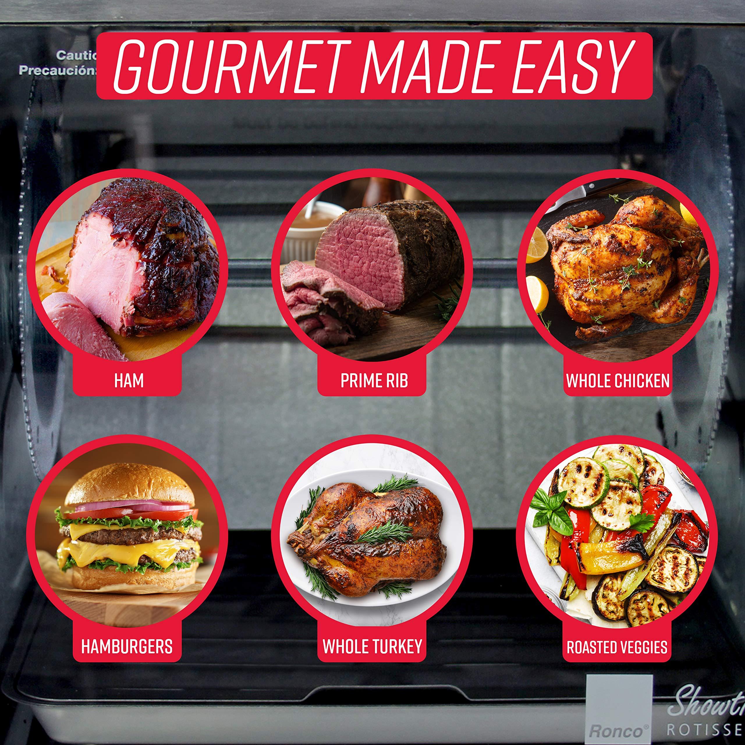 Ronco Ronco 5500 Series Rotisserie Oven, Stainless Steel Countertop Rotisserie Oven, 3 Cooking Functions: Rotisserie, Sear and No Heat Rotation, 12-Pound Capacity