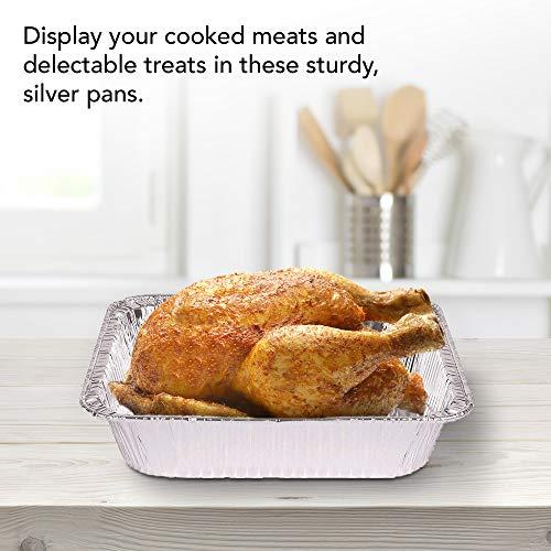 Stock Your Home Aluminum Pans 9x13 Disposable Foil Baking Pans (100 Pack) - Half Size Steam Table Deep Pans - Tin Foil Pans Great for Cooking, Heating, Storing, Prepping Food