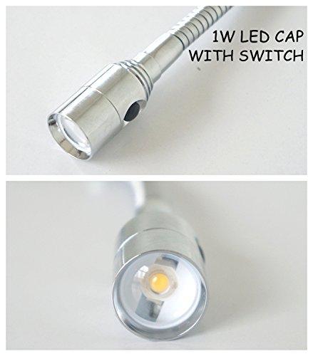 Hersi Reading Light Built-in Button Switch Minimalist Flexible Gooseneck LED Bed Lamp Headboard Wall Surface Mount for Bedroom/Living Room