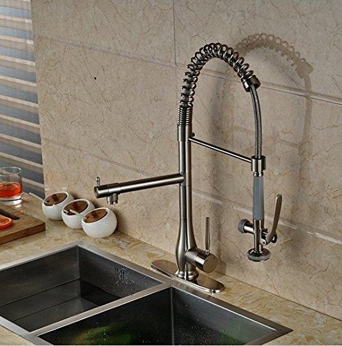 GOWE GOWE Single Handle Bathroom Kitchen Faucet Pull Down Hands Free Sprayer Kitchen Mixes Brushed Nickel Finish