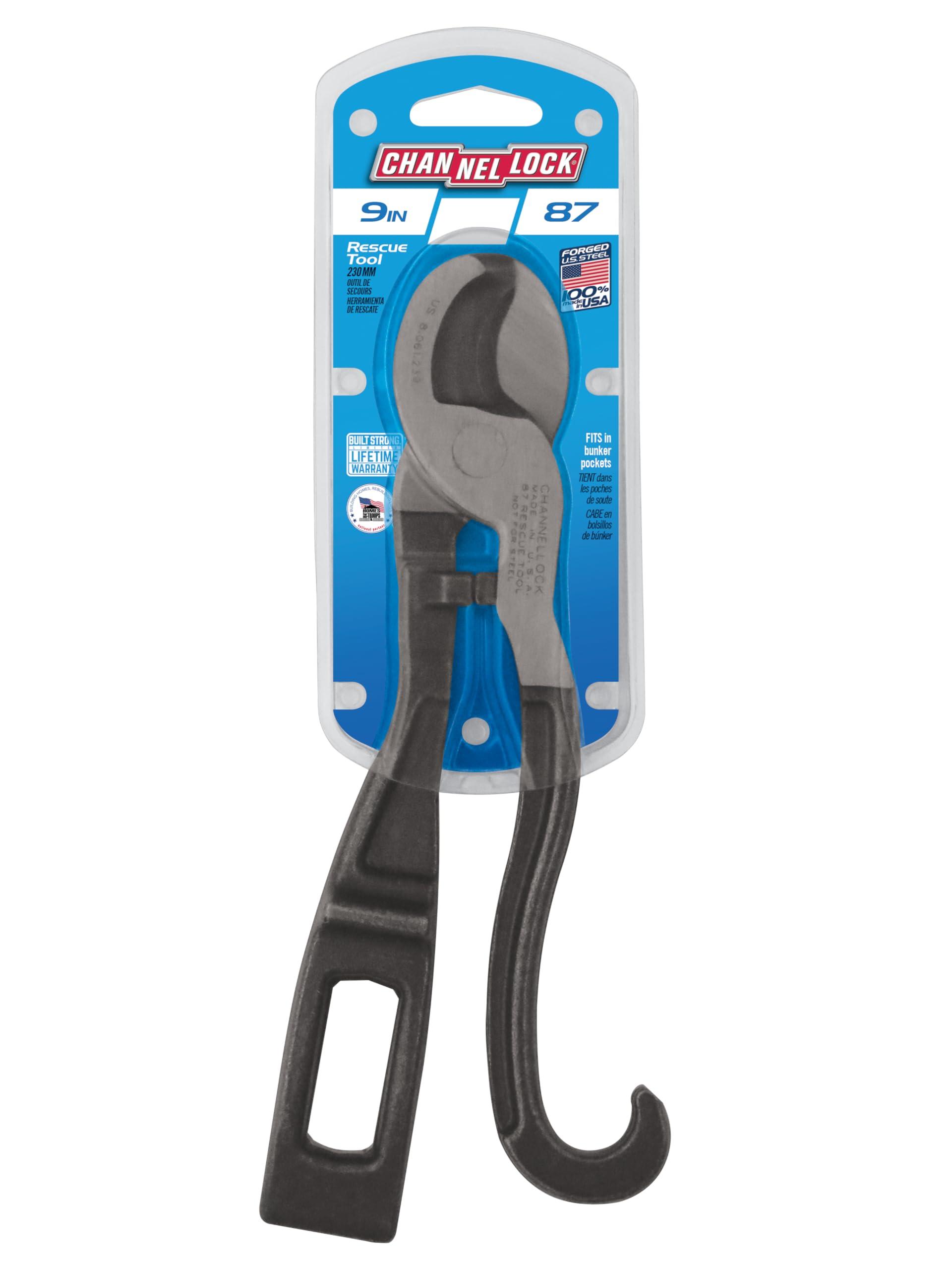Channellock Channellock 87 9-Inch First Responder Rescue Tool | Designed for Firefighters & EMTs | Compact Cable Cutters Forged from Alloy Steel - Easily Shears Through Cables and Soft Metal | Ideal for Prying Open Windows and Doors | Auto Rescue