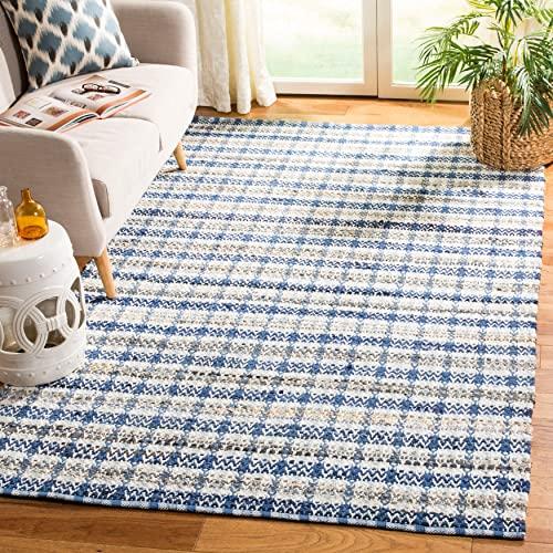 Safavieh SAFAVIEH Montauk Collection Runner Rug - 2\'3\" x 8\', Blue & Multi, Handmade Cotton, Ideal for High Traffic Areas in Living Room, Bedroom (MTK950B)