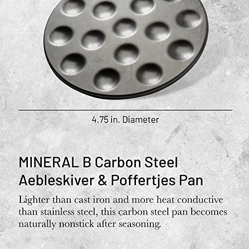 De Buyer De Buyer MINERAL B Carbon Steel Aebleskiver & Poffertjes Pan - Ideal for Mini Pancakes - Naturally Nonstick - Made in France