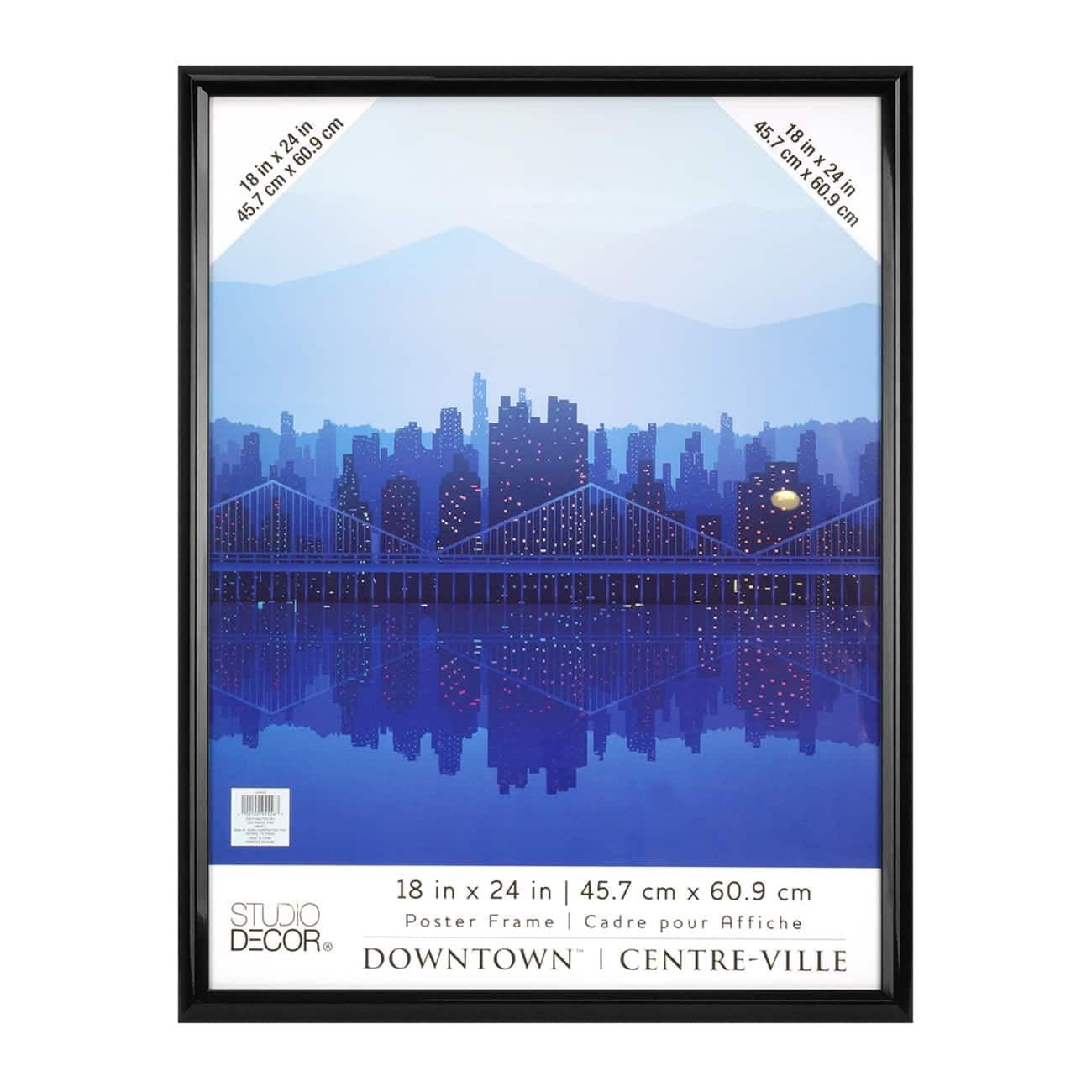 Studio Decor 18 x 24 Plastic Poster Frame by Studio Dcor - Includes Pre-attached Hanging Hardware, Horizontal or Vertical Display - Black, Bulk 6 Pack