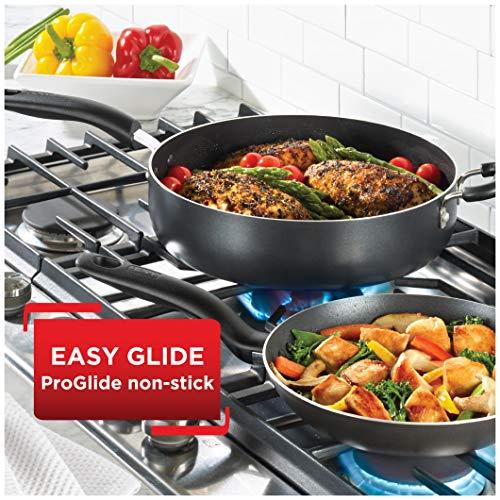 T-fal T-fal Specialty Nonstick Saute Pan with Glass Lid 5 Quart, Oven Broiler Safe 350F, Cookware, Deep Frying Pan with Handle, Skillet, Kitchen, Pots and Pans, Dishwasher Safe, Black