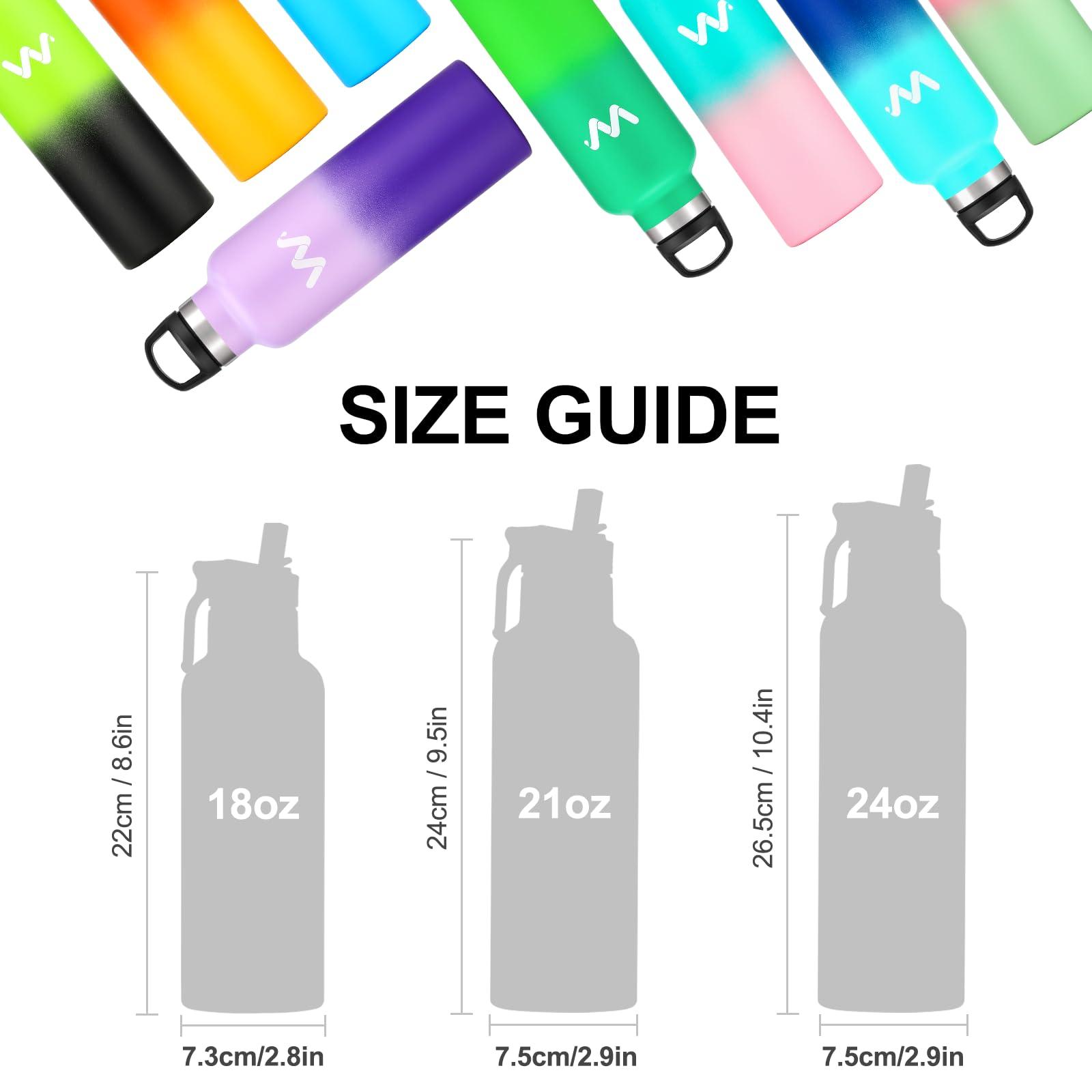 WEREWOLVES WEREWOLVES Insulated Water Bottle with Straw Lid & Handle Lid, Stainless Steel Water Bottle with Carrier Bag Holder, Reusable Vacuum Narrow Mouth Leak-Proof Bottle for Biking