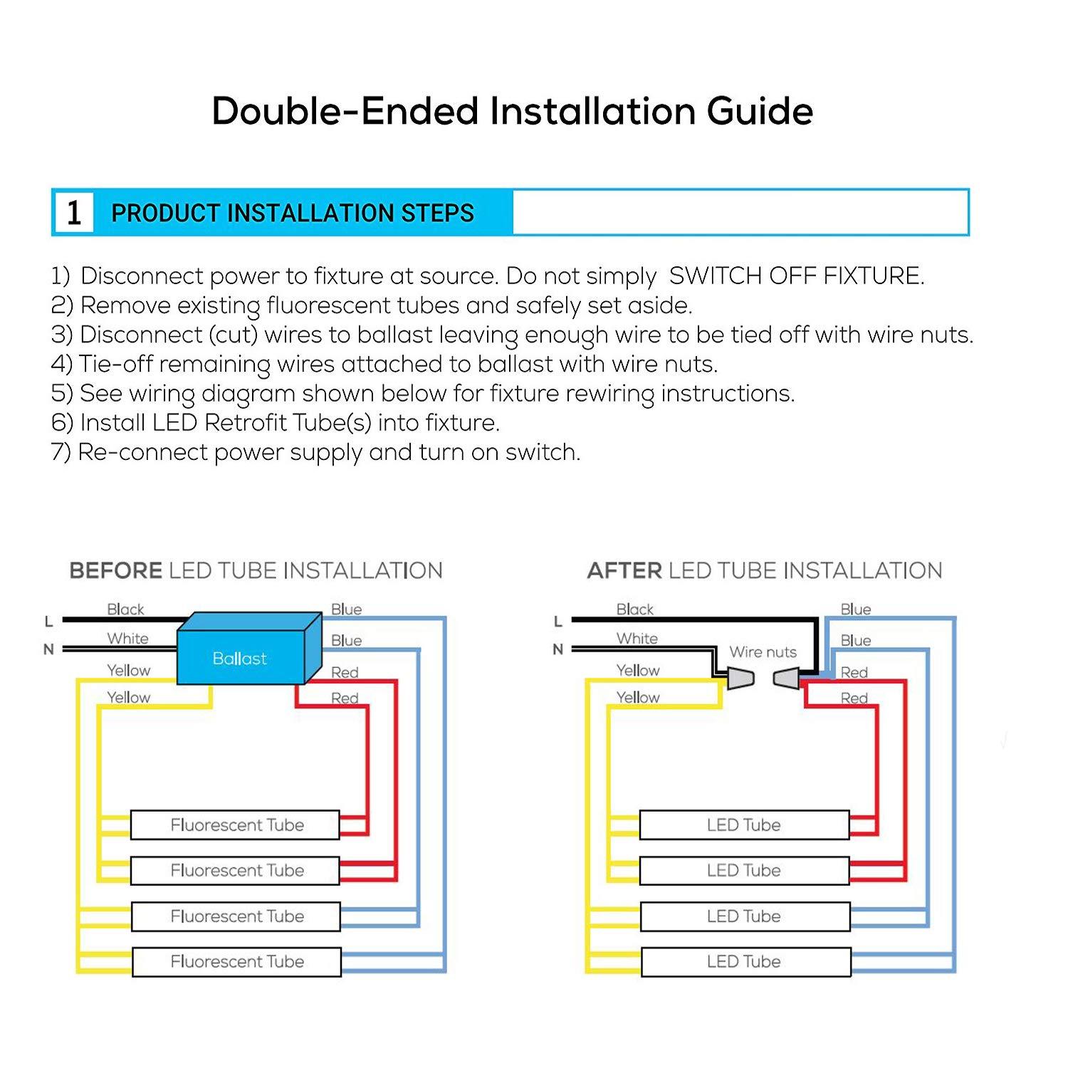 HMINLED HMINLED 4FT T8 T10 T12 LED Tube Light Bulbs 48\" G13 18W 6000K Cool White AC85-265V Fluorescent Replacement Dual-end Powered Ballast Bypass Milky Cover