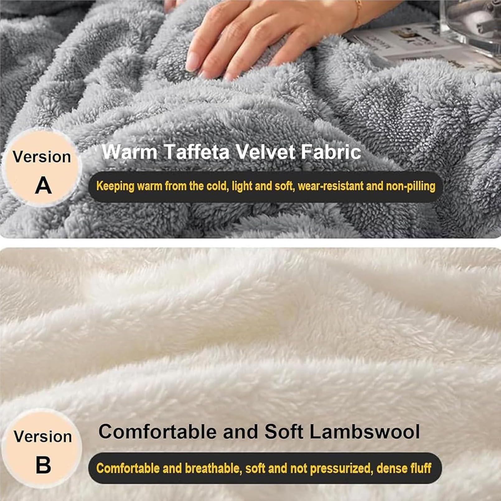 CSYBYW Thickened Super Soft Insulation Hibiscus Winter Quilt,Hibiscus Double Fabrics,Breathable Warmth Fluffy Plush Double Sided Velvet Blanket for Cold Weather(Yellow,150x200cm/59x79in(4kg))