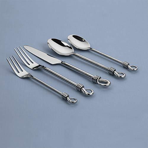 Gourmet Settings Gourmet Settings 20-piece Silverware Twist Collection Polished Stainless Steel Flatware Sets, Silver