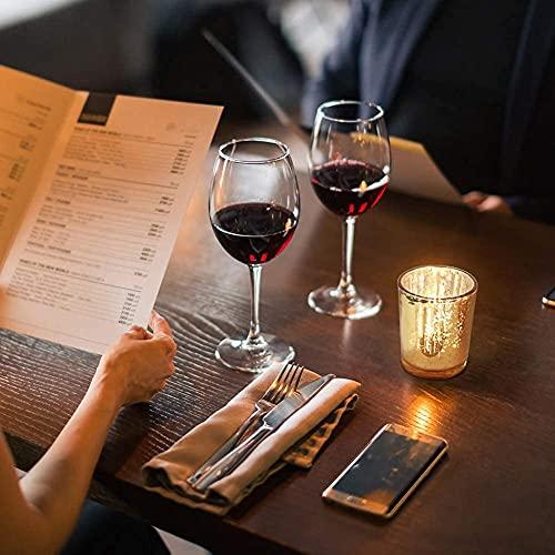 Volens Volens Gold Votive Candle Holders Bulk, Mercury Glass Tealight Candle Holder Set of 12 for Wedding Decor and Home Decor