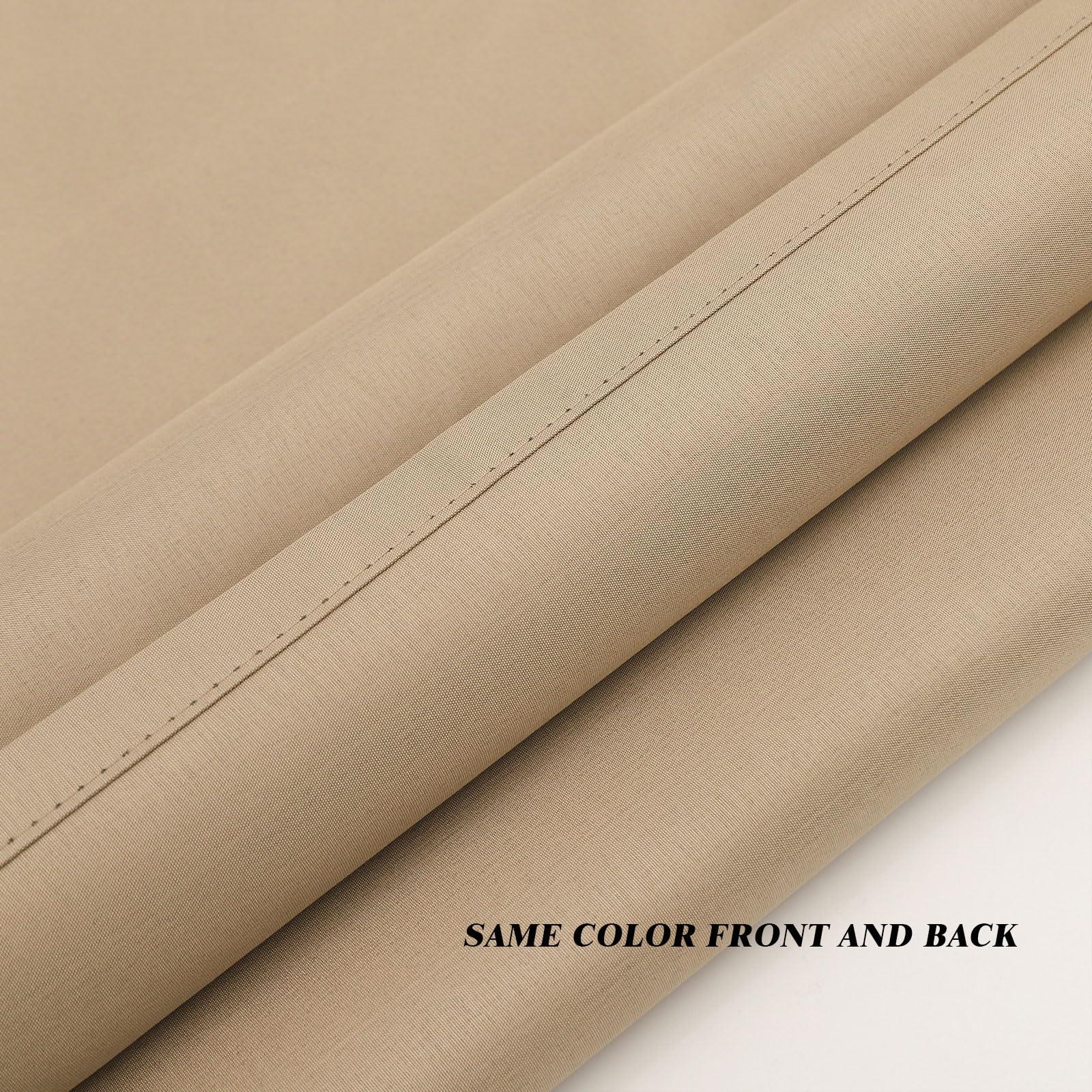 ABBRIGE ABBRIGE Extra Long Blackout Curtains - 72 to 240 Inch Long Total Blackout Tall Curtains - 2 Story Extra Long Window Floor to High Ceiling Drapes for Living Room Bedroom(1 Panel,Beige,52"x72")