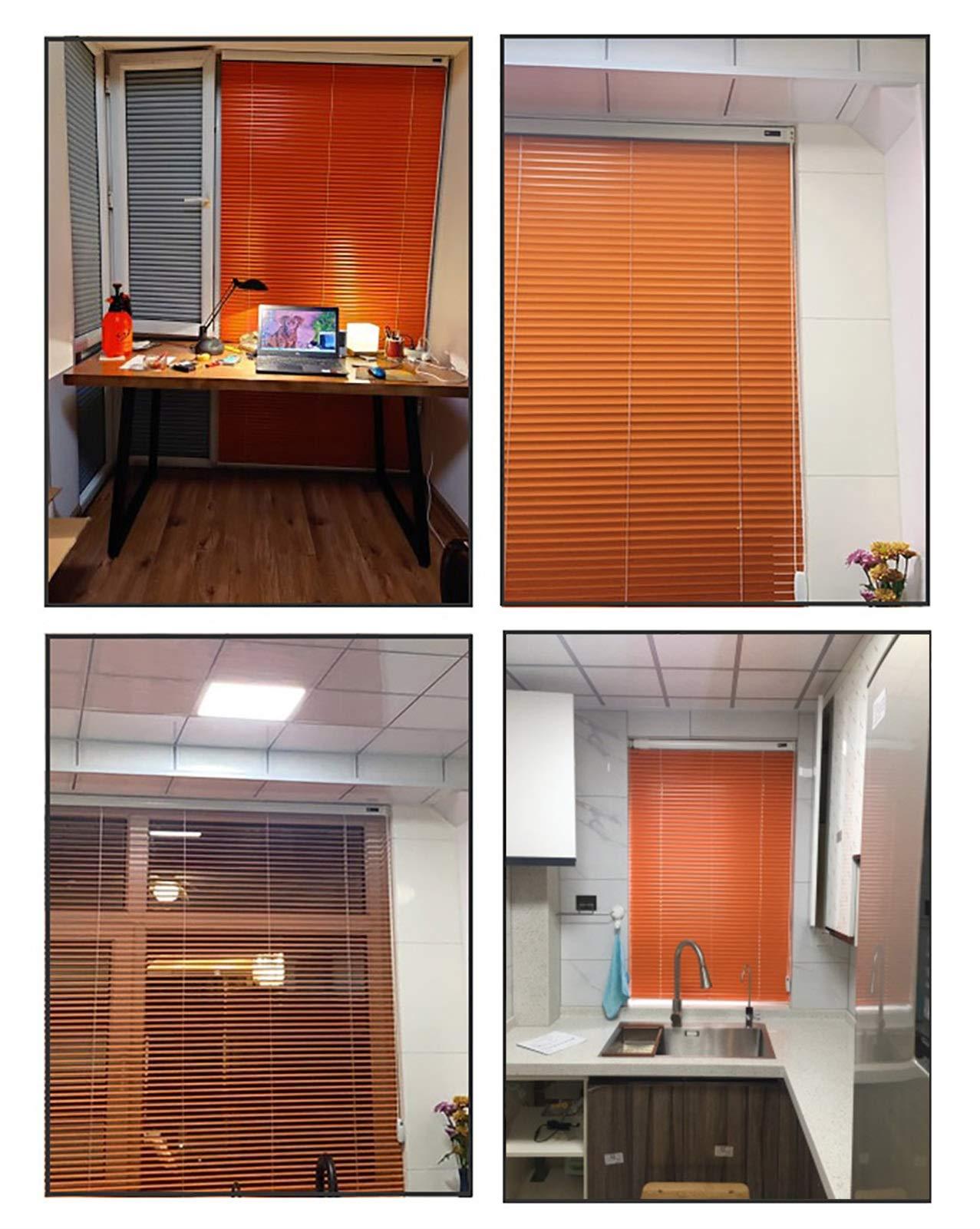 JH1 Orange Aluminum Venetian Blinds, Indoor Cordless Window Shade Privacy Light Control Mini Blind Open/Close, Mounting Kit Included (Size : 40120cm)