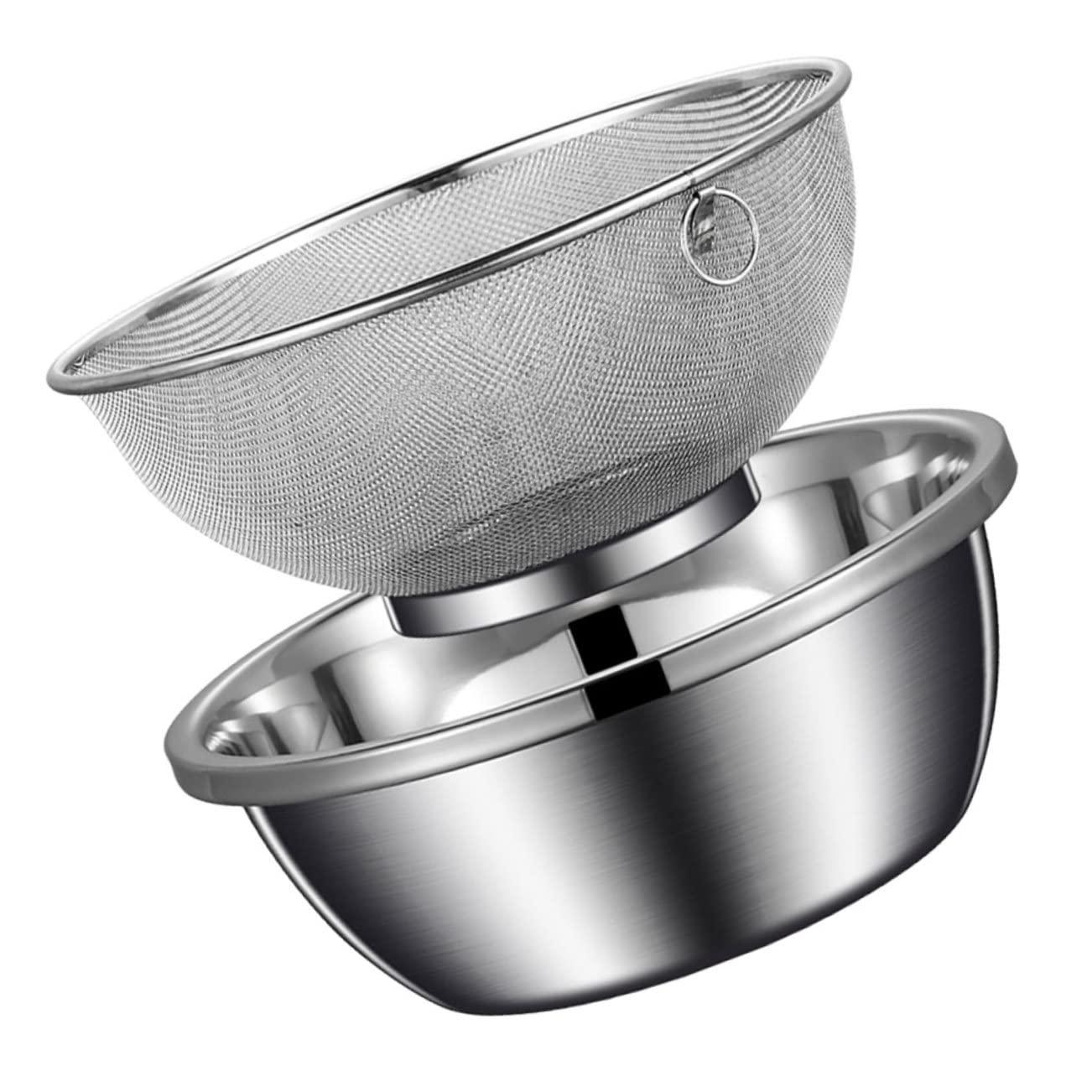 NAMOARLY NAMOARLY Rice Cleaning Strainer Fine Mesh Strainer Bowl Vegetable Fruit Cleaning Basket 2-in-1 Rice Washing Bowl with Colander Kitchen Supply