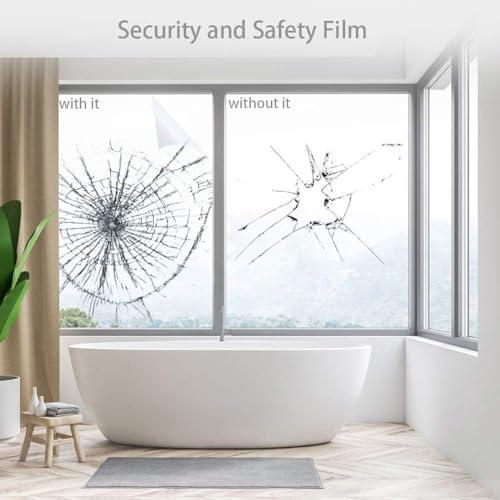MAKIOTEKO 4mil Clear Window Security Film Safety Window Film Shatterproof Film for Glass Windows Switchable Glass Film for Home Office,24inch x 33feet(Customizable Size)