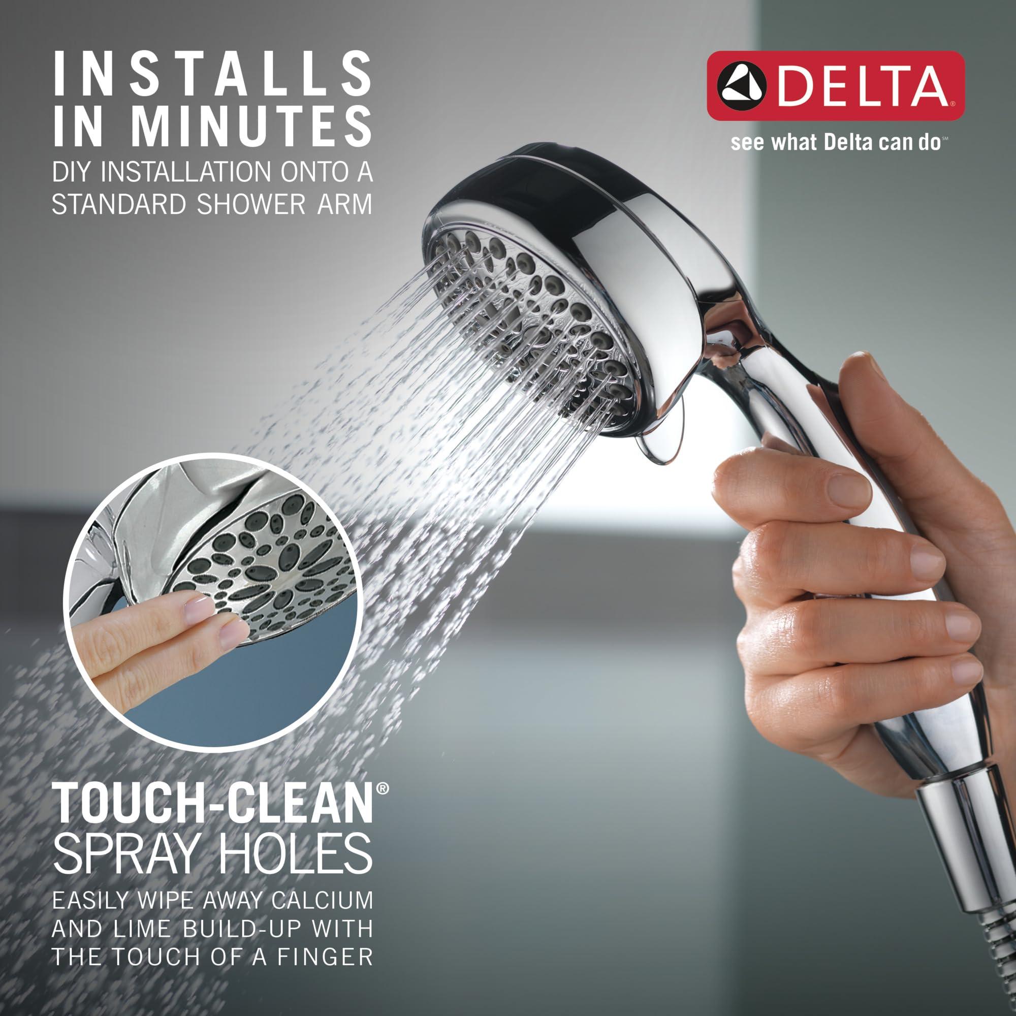 DELTA FAUCET Delta Faucet 7-Spray Touch-Clean Hand Held Shower Head with Hose, Chrome 75700