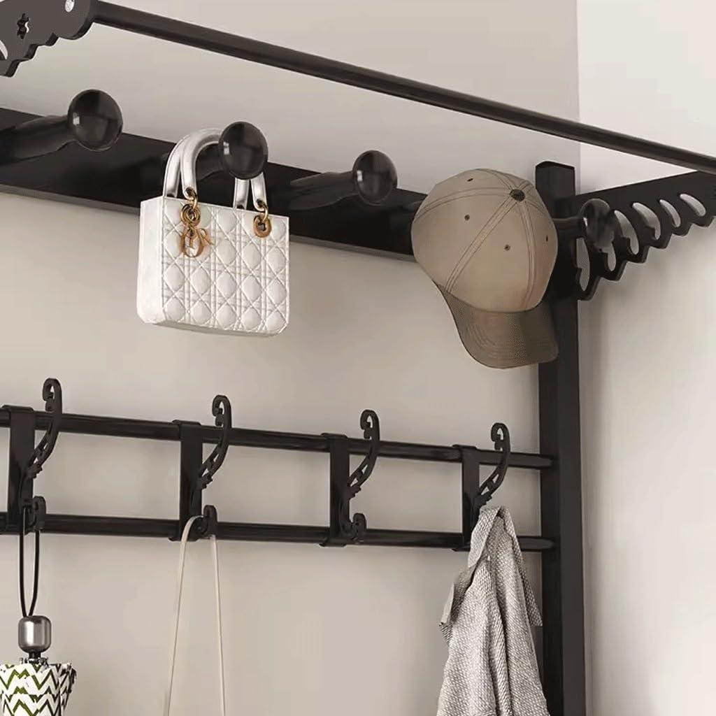 HEAIQI Coat Rack Freestanding Clothes Rack Entrance Clothes Rack Floor-to-ceiling Entrance Shoe-changing Stool Clothes Rack Home Storage Clothes Rack Coat Hanger Standing