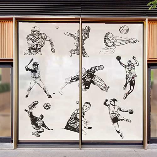 JIXIRUY Window Tinting Film for Home Sports Theme Sketch 3D Printing Customized Window Film Glass Stickers