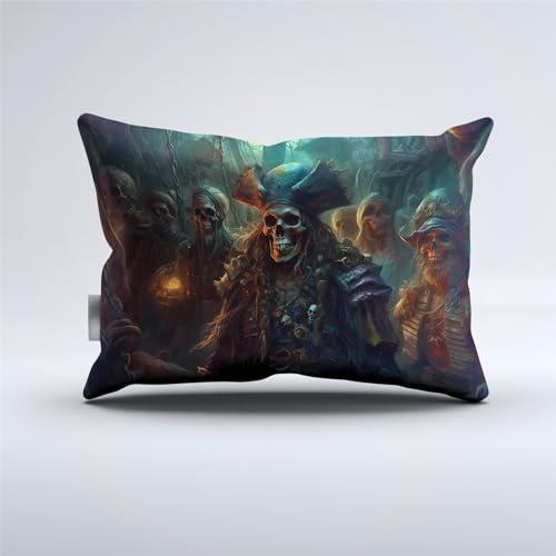 REALIN REALIN Frightening Human Skeleton Pirate Bedding Retro Nautical Pirate Duvet Cover Set Bed Sets 2/3/4PCS Quilt Covers/Sheets/Pillow Shams,Twin/Full/Queen/King (B,Full-200x229cm-4PCS)