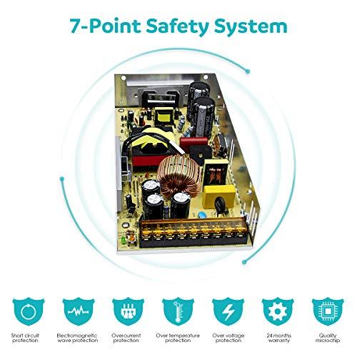 Aclorol Aclorol 5V 40A 200W Power Supply 110V / 220V AC to DC 5V 40amp Universal Power Converter Transformer Driver Adaptor for WS2812B WS2813 2812 LED Strip Pixel CCTV Camera Security System Laptop Project