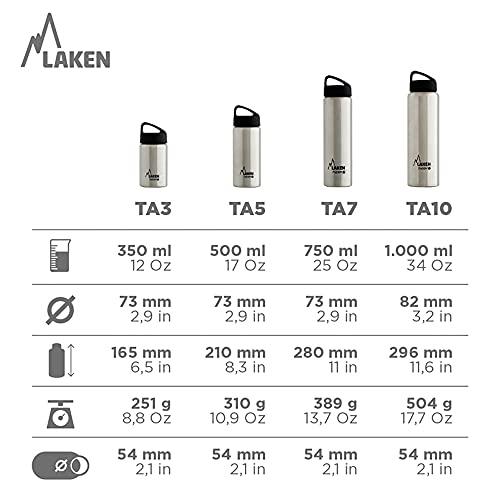 Laken Laken Thermo Classic Vacuum Insulated Stainless Steel Wide Mouth Water Bottle with Screw Cap, 34 Oz, Yellow