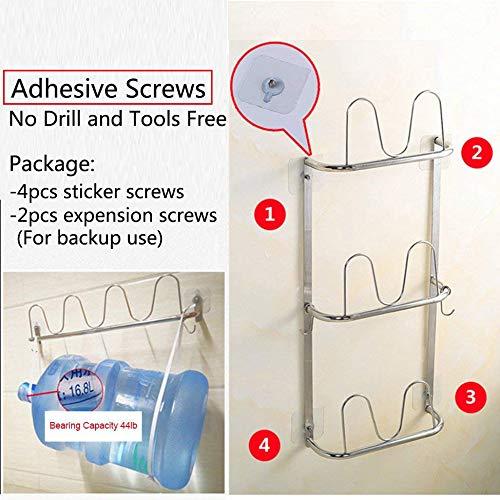 Esdella Esdella Wall Mounted Shoe Rack Stainless-Steel Shoe Rack for Bathroom, Slipper Shoe Organizer Over The Door, Shoe Storage Shelf Hanging Shoe Rack