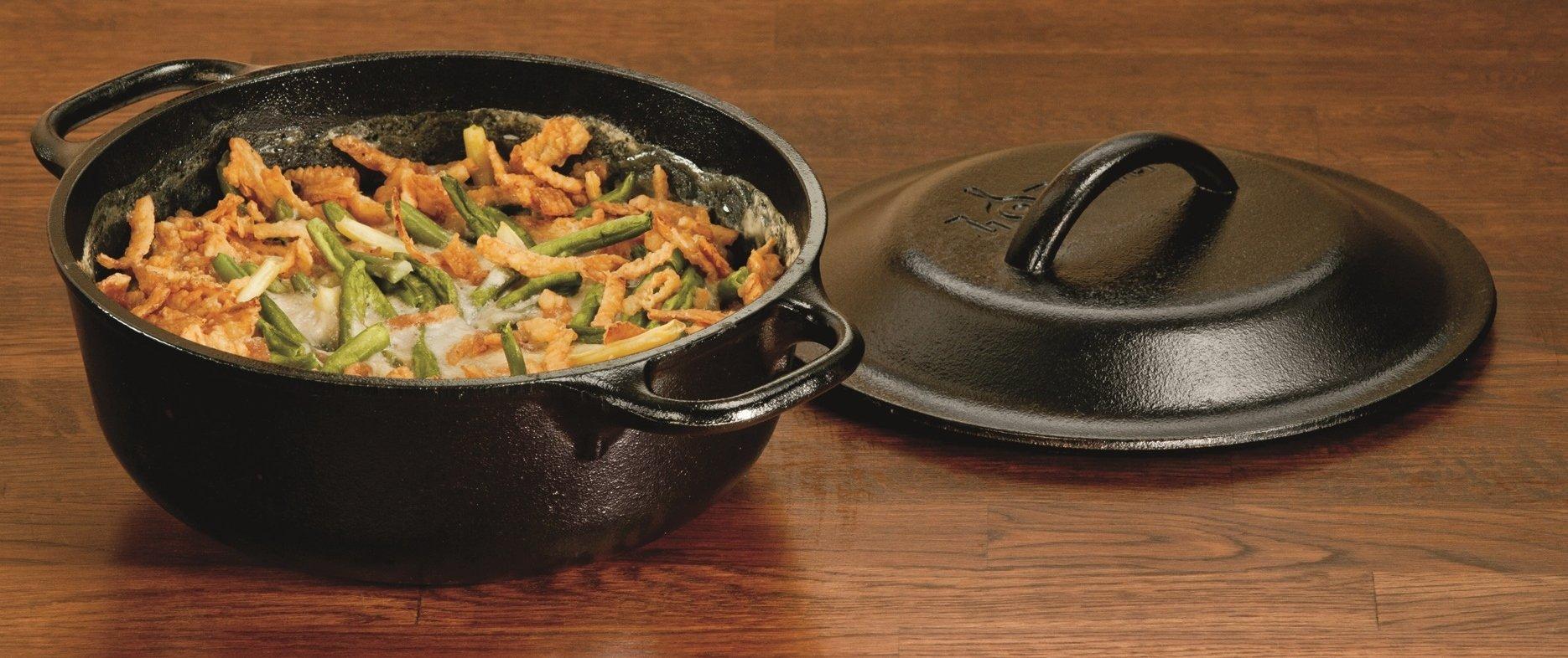 Lodge Lodge 2 Quart Pre-Seasoned Cast Iron Dutch Oven with Lid - Dual Handles - Use in the Oven, on the Stove, on the Grill or over the Campfire - Black