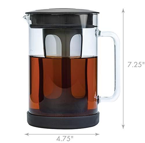 Primula Primula Pace Cold Brew Iced Coffee Maker with Durable Glass Pitcher and Airtight Lid, Dishwasher Safe, Perfect 6 Cup Size, 1.6 Qt, Black