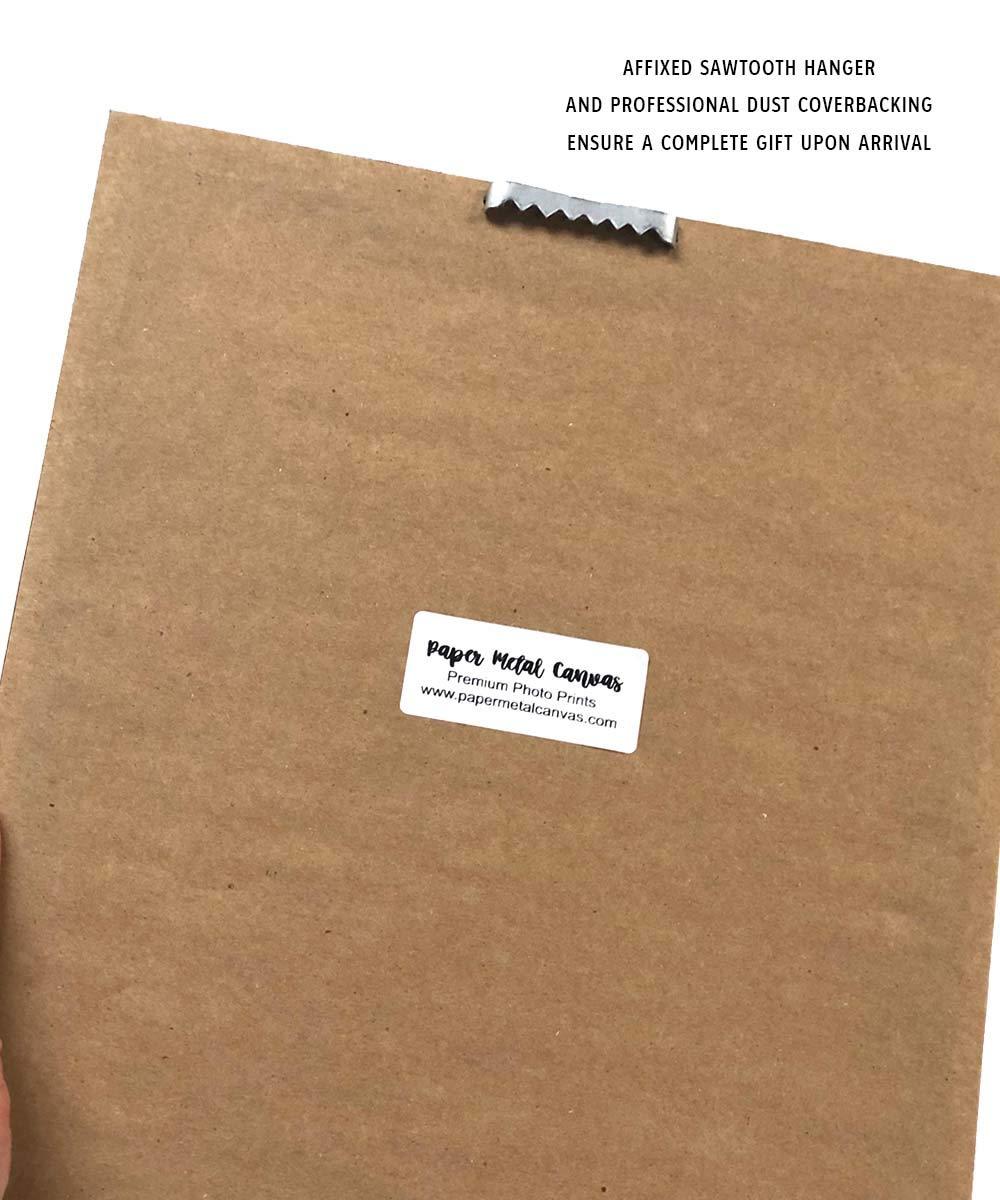 Custom Wedding Art 8X10 Framed Art Print - Personalized Gift For Couple And They Lived Happily Ever After Word Design Eye Chart on Blue Background Custom Metal Tin Print - With Solid Wood Frame & Gift Wrapping CWA-P1274