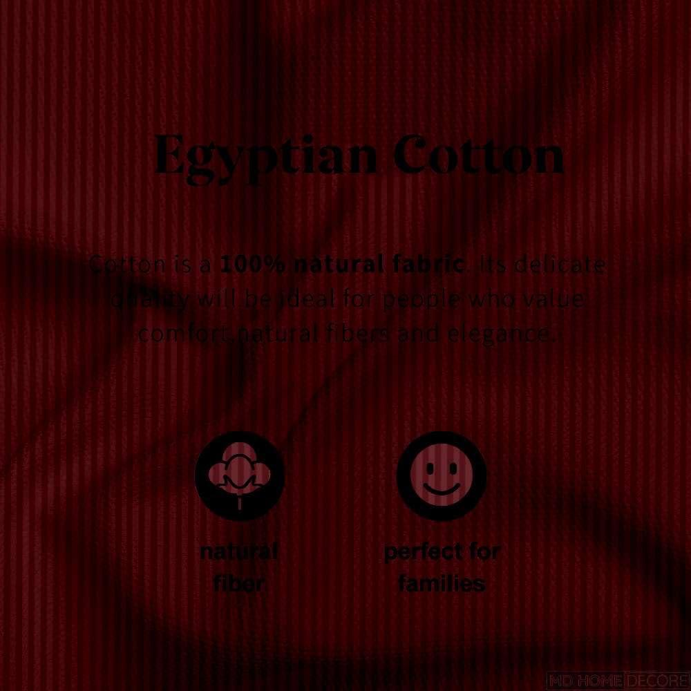 MD Home Decore Egyptian Cotton Split Queen Sheet Set - 7 Piece Set - Burgundy Stripe Sheets - Extra Deep Pockets - Adjustable Bed Compatible