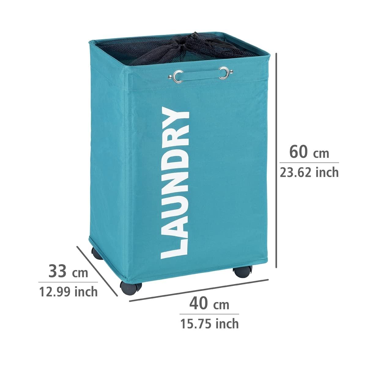 WENKO Laundry Basket with Wheels, Sorter, With Lid, Storage, Laundry Hamper, Laundry Bin, Slim