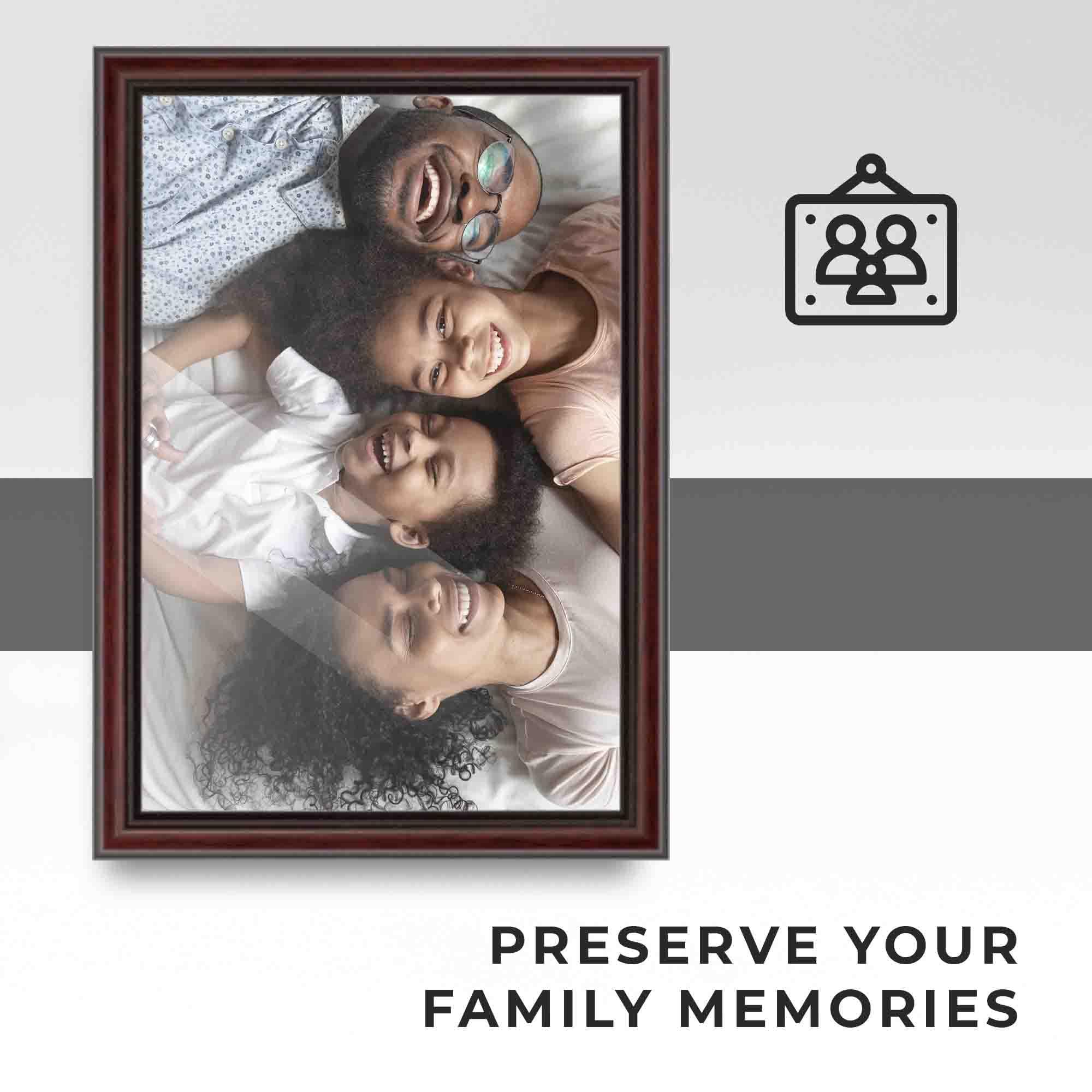 CustomPictureFrames.com 48x14 Frame Executive Brown Round Mahogany Finish Solid Wood Picture Frame | 1.25 Inch Moulding Width | Seeley Frame Complete with UV Acrylic Plexiglass, Foam Board Backing & Hanging Hardware