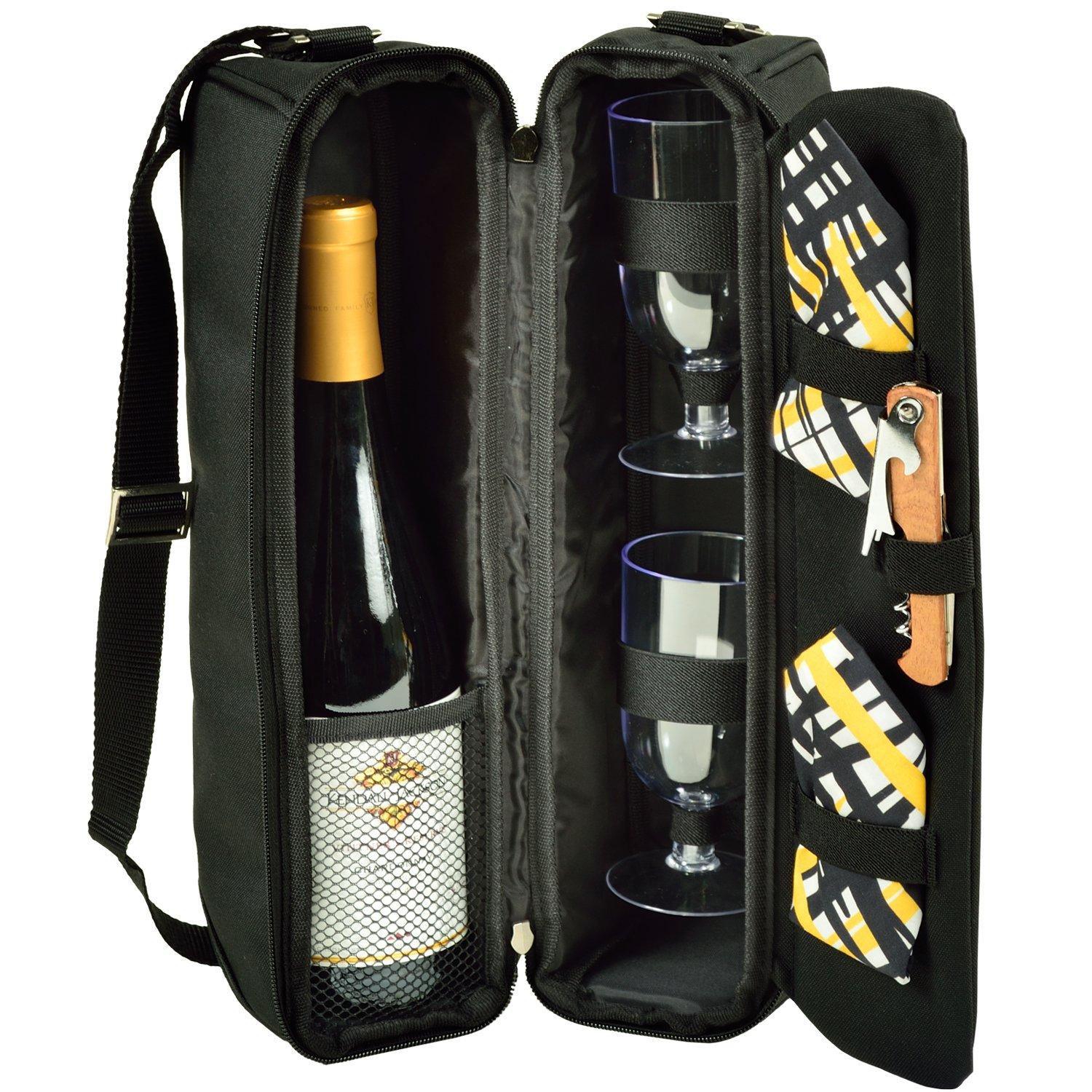 Picnic at Ascot Picnic at Ascot - Deluxe Insulated Wine Tote with 2 Wine Glasses, Napkins and Corkscrew