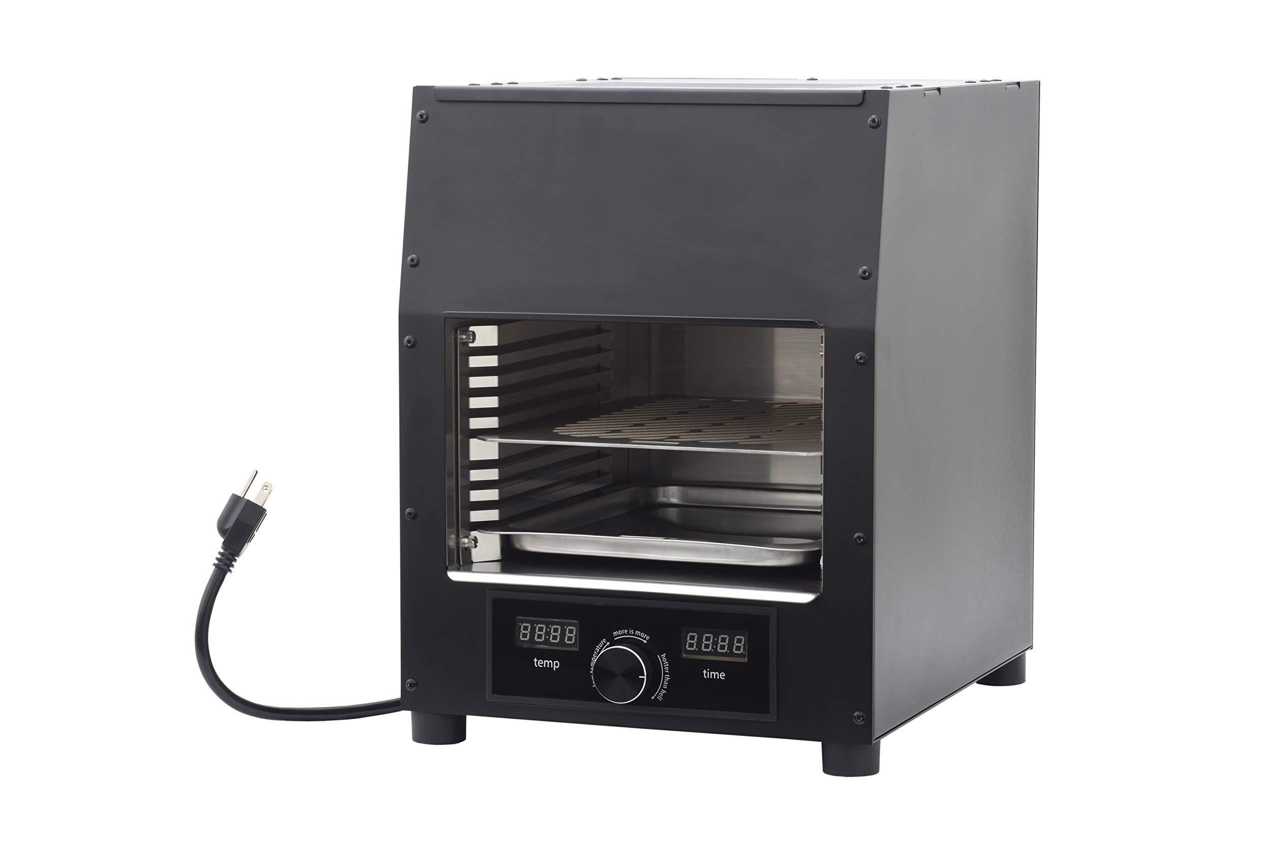 Flame King Flame King Scorch Smokeless Infrared Electric Broiler for Indoor Use, Fits on Kitchen Counter, Insulated, Comes with Broiler Tray Black