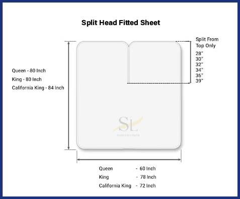 Shreem Linen Split Head Flex Cal-King Sheets for Adjustable Beds, Flex Top Cal-King Sheets for Sleep Number Bed 100% Egyptian Cotton - 4Pcs Sheet Set -28\" Top Split Sheets to fit Upto 16\" Deep (Taupe Solid)