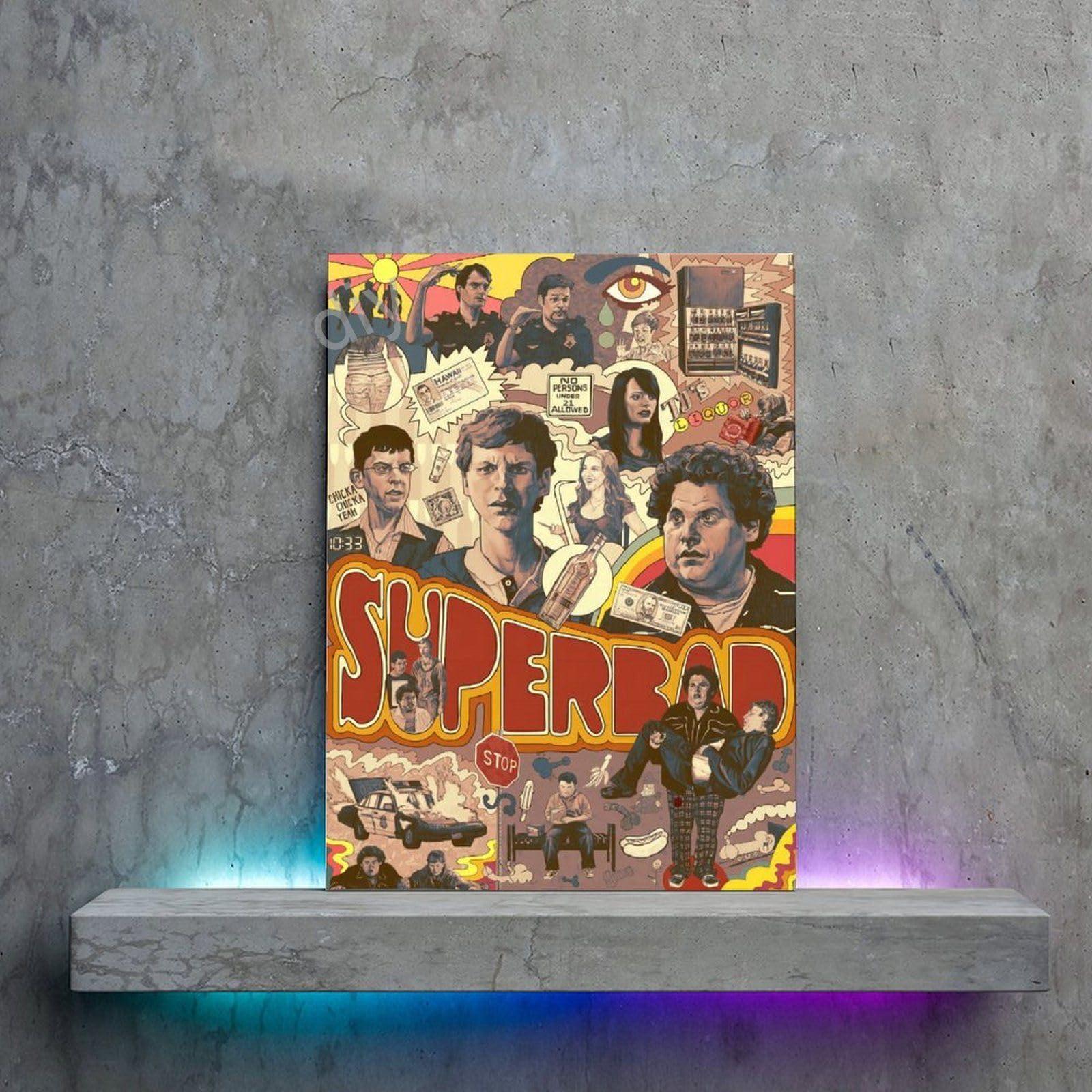 DSREWRDG DSREWRDG Superbad Movie Posters6 Canvas Painting Wall Art Poster for Bedroom Living Room Decor 8x10inch(20x26cm)