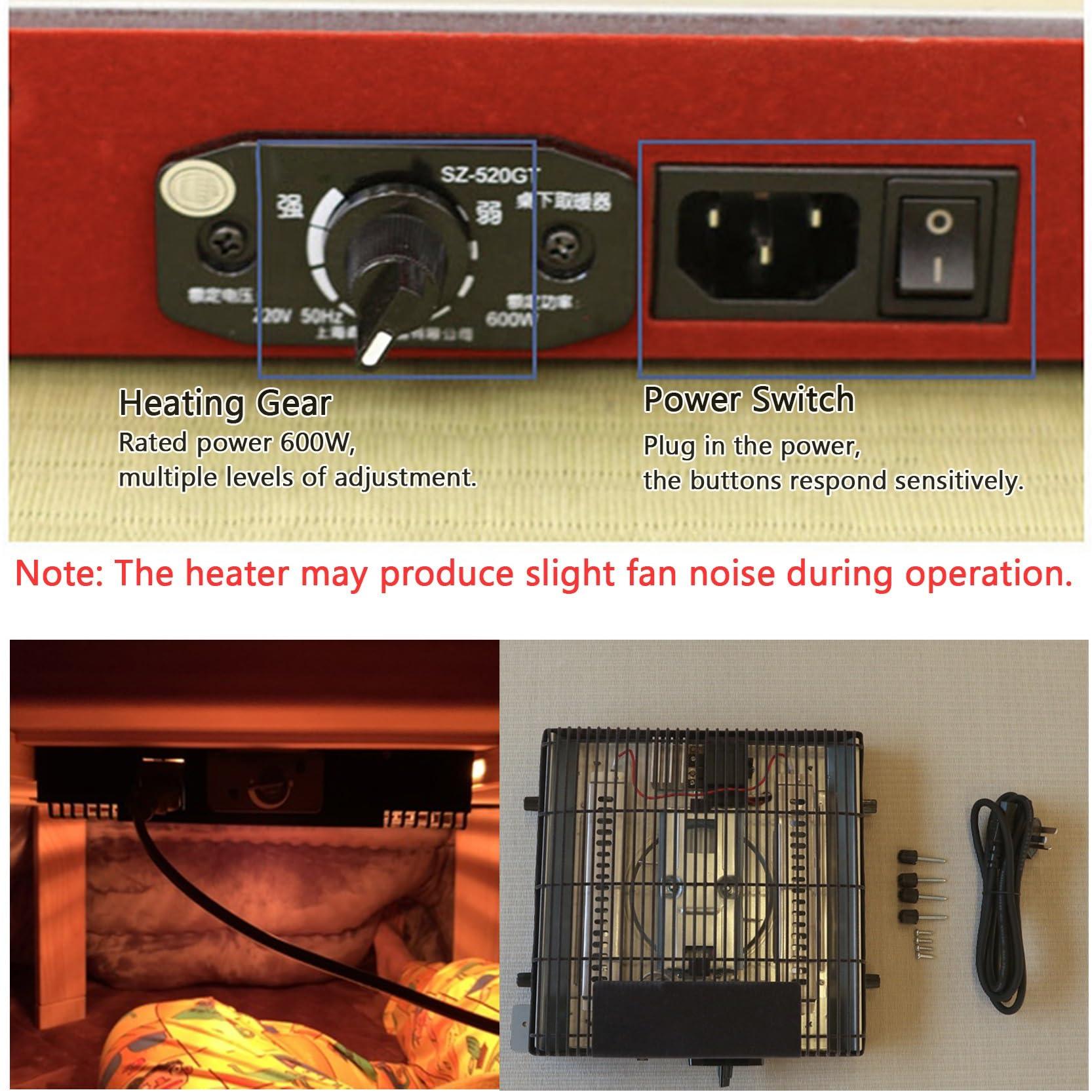 Yclty Kotatsu Heated Table, with Electric Heater, Japanese Furniture Low Table, Wood Coffee Small Side Tables, Low Table for Sitting on the Floor,Tatami Table Work Desk, four Seasons,Easy to Assemble ( Colo