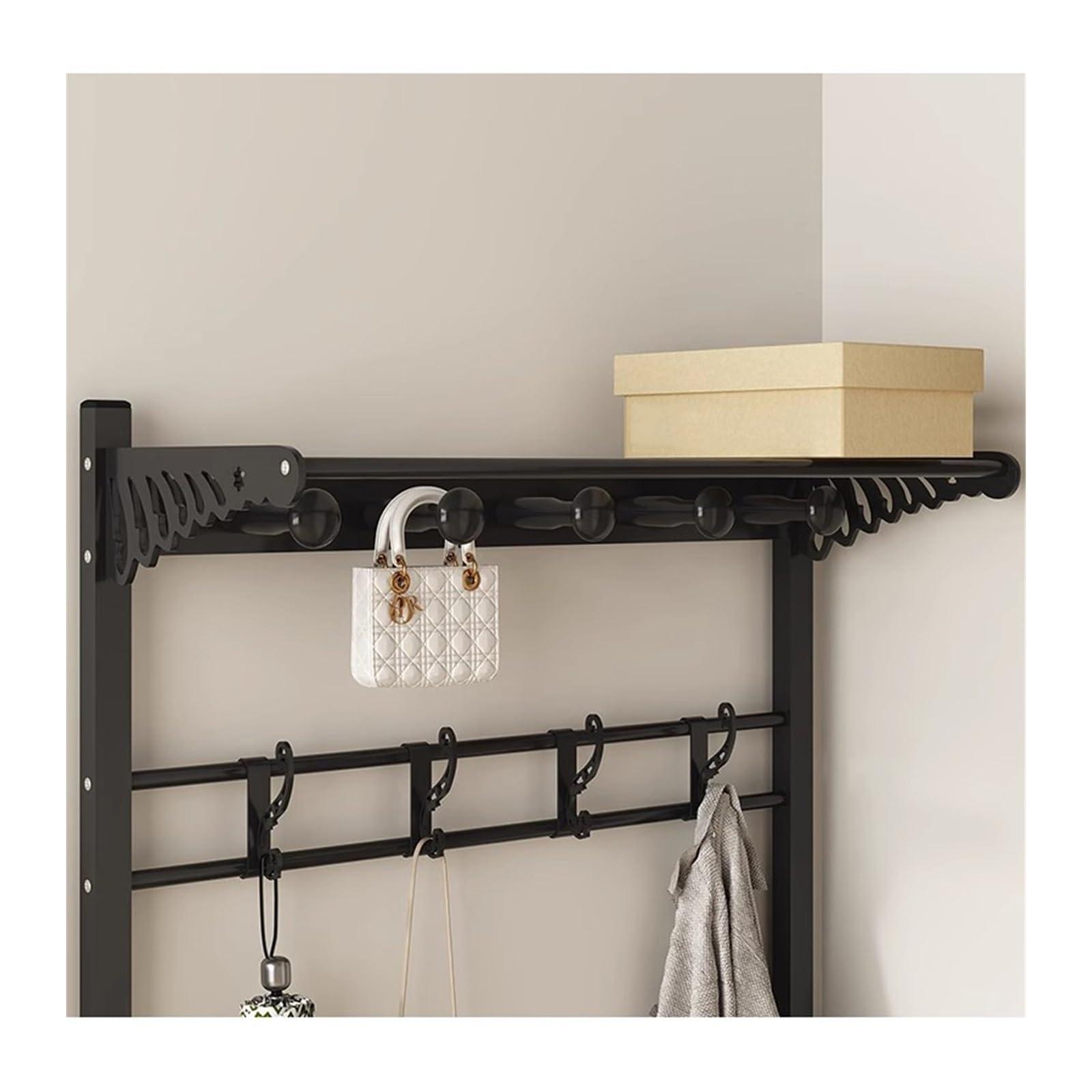 HEAIQI Coat Rack Freestanding Clothes Rack Entrance Clothes Rack Floor-to-ceiling Entrance Shoe-changing Stool Clothes Rack Home Storage Clothes Rack Coat Hanger Standing