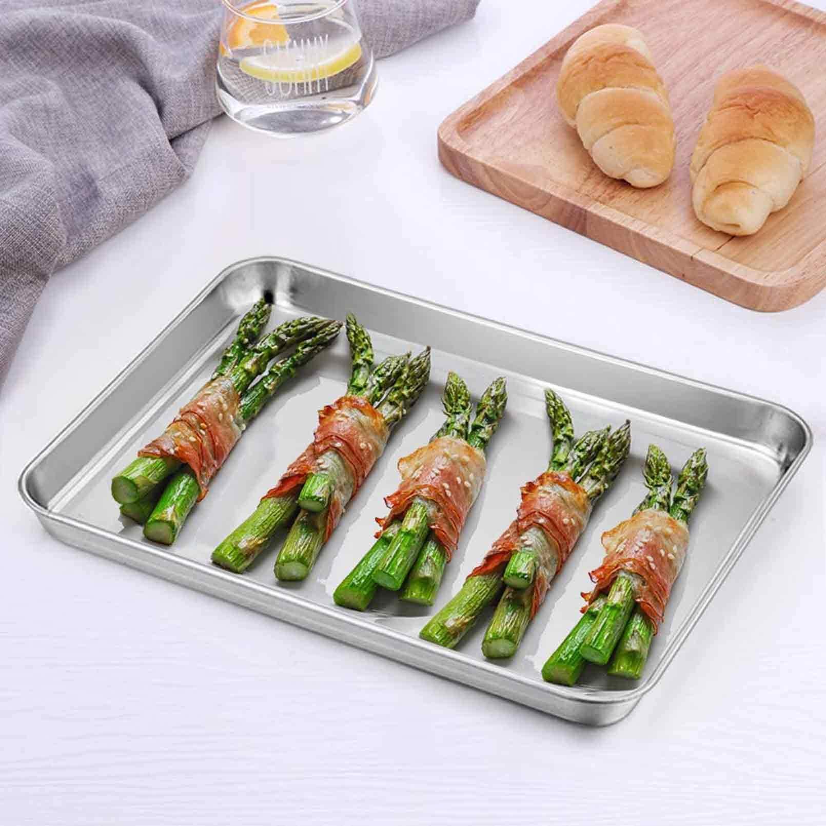 TeamFar TeamFar Toaster Oven Tray and Rack Set, 9.3 x 7 x 1, Stainless Steel Toaster Oven Pan Broiler Pan, Non Toxic & Healthy, Easy Clean & Dishwasher Safe